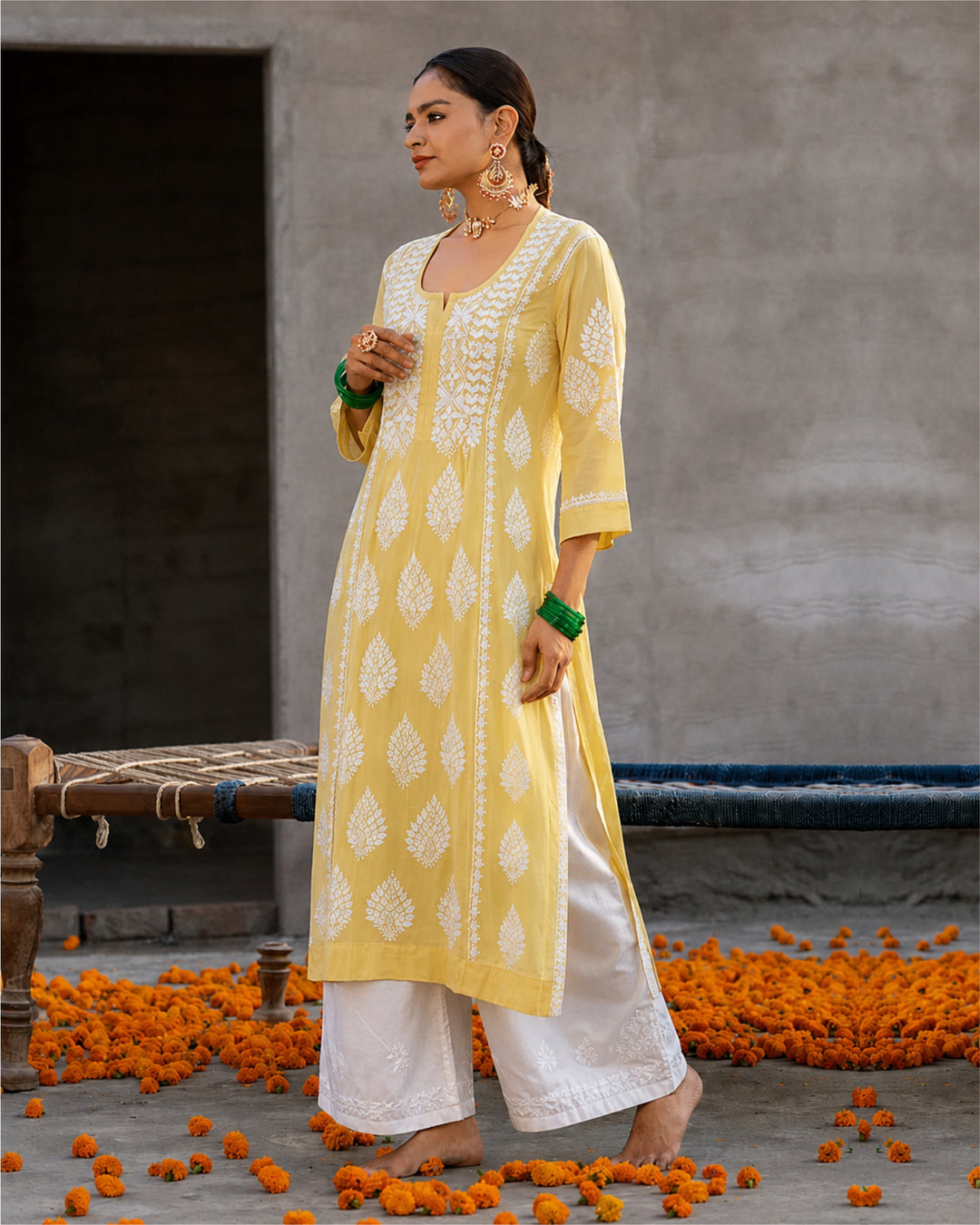 SARA Modal Chikankari  Kurti