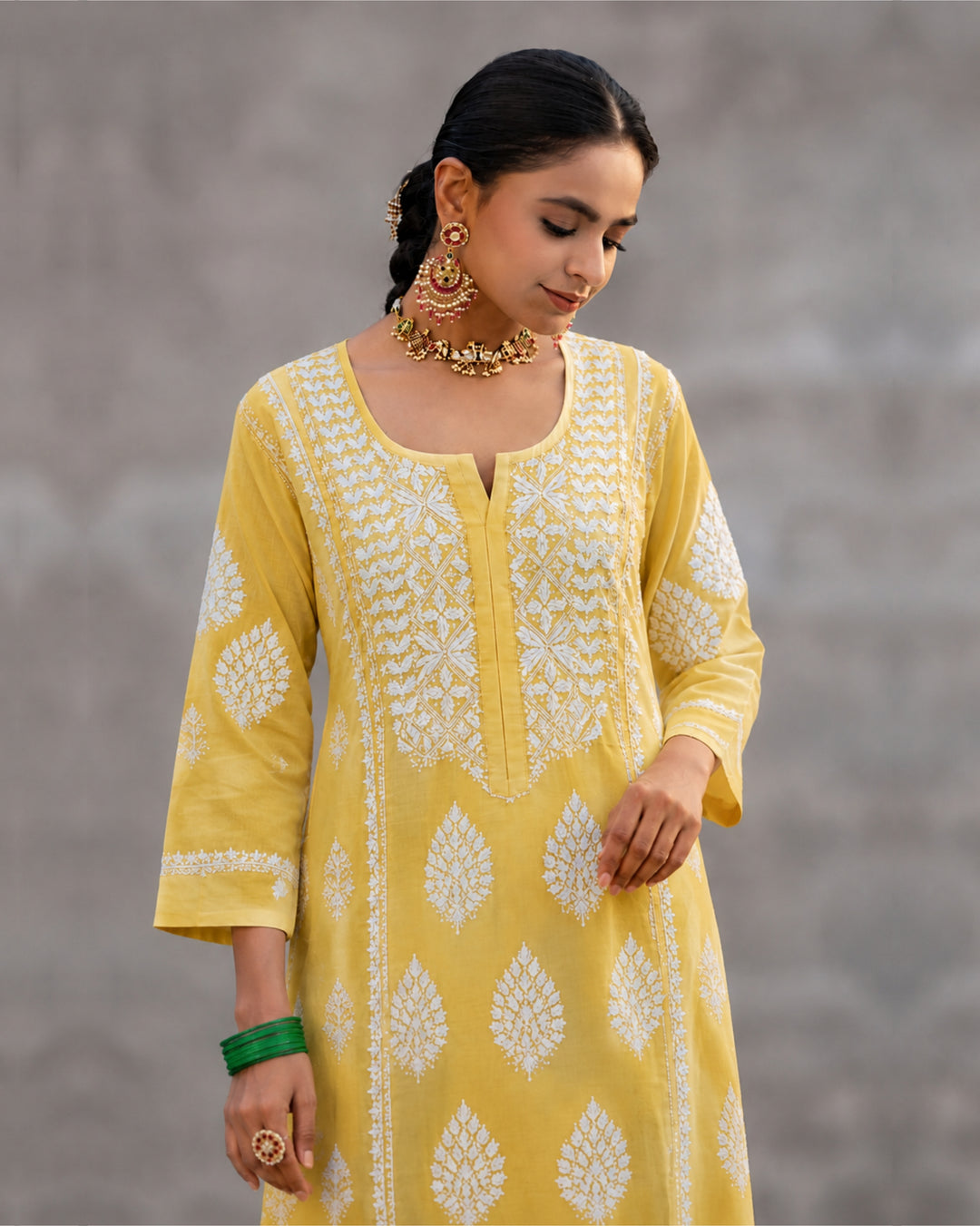 SARA Modal Chikankari  Kurti