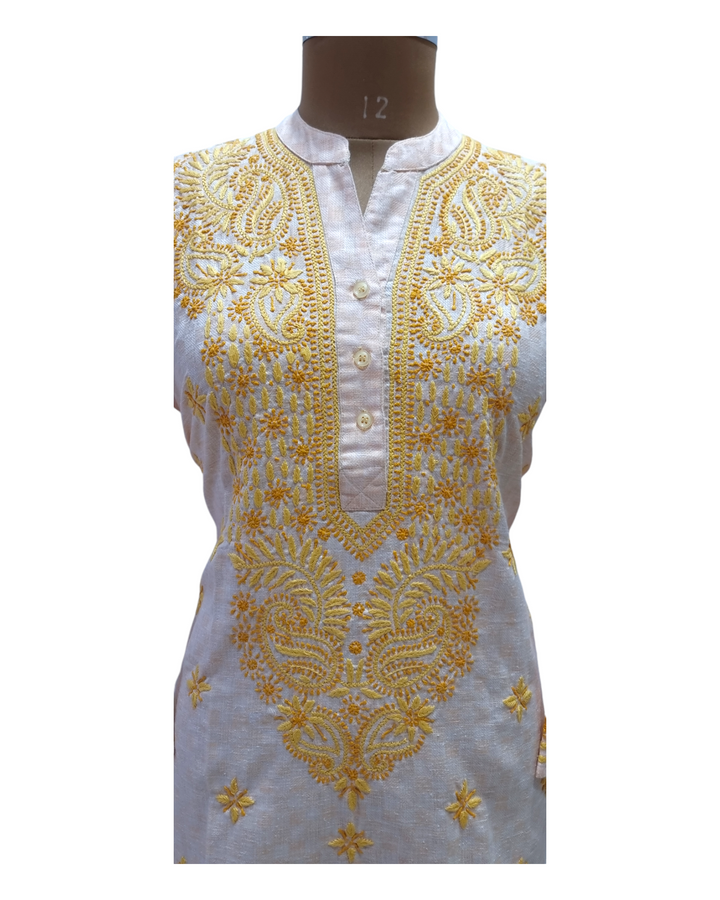 Linen chikankari Kurta