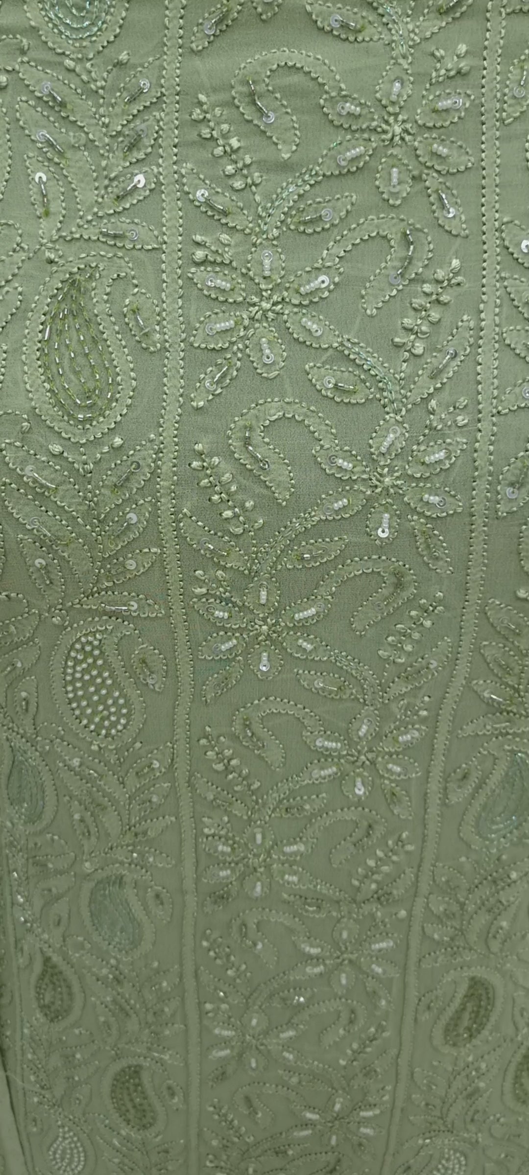 Premium Georgette chikankari dress Material- Green