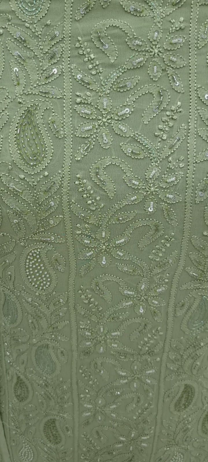 Premium Georgette chikankari dress Material- Green