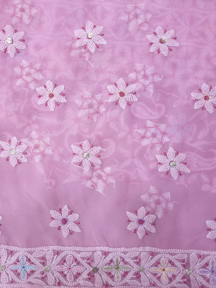 Georgette Chikankari Dress Material Resham Aari Work