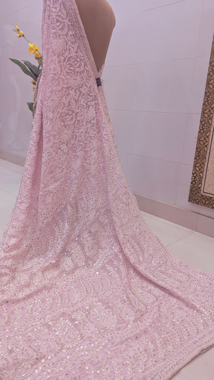 Georgette Chikankari Saree