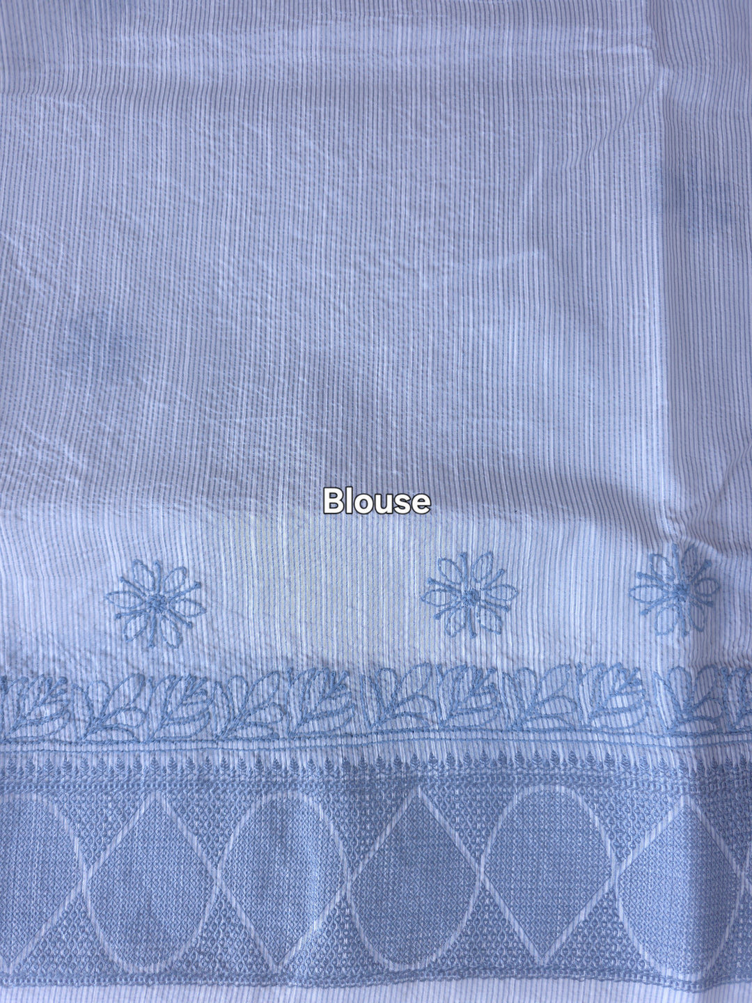 Hand Embroidered Chikankari Banarasi Silk Saree with Intricate Border & Palla Pattern – Includes  Blouse | Paridhan Chikan