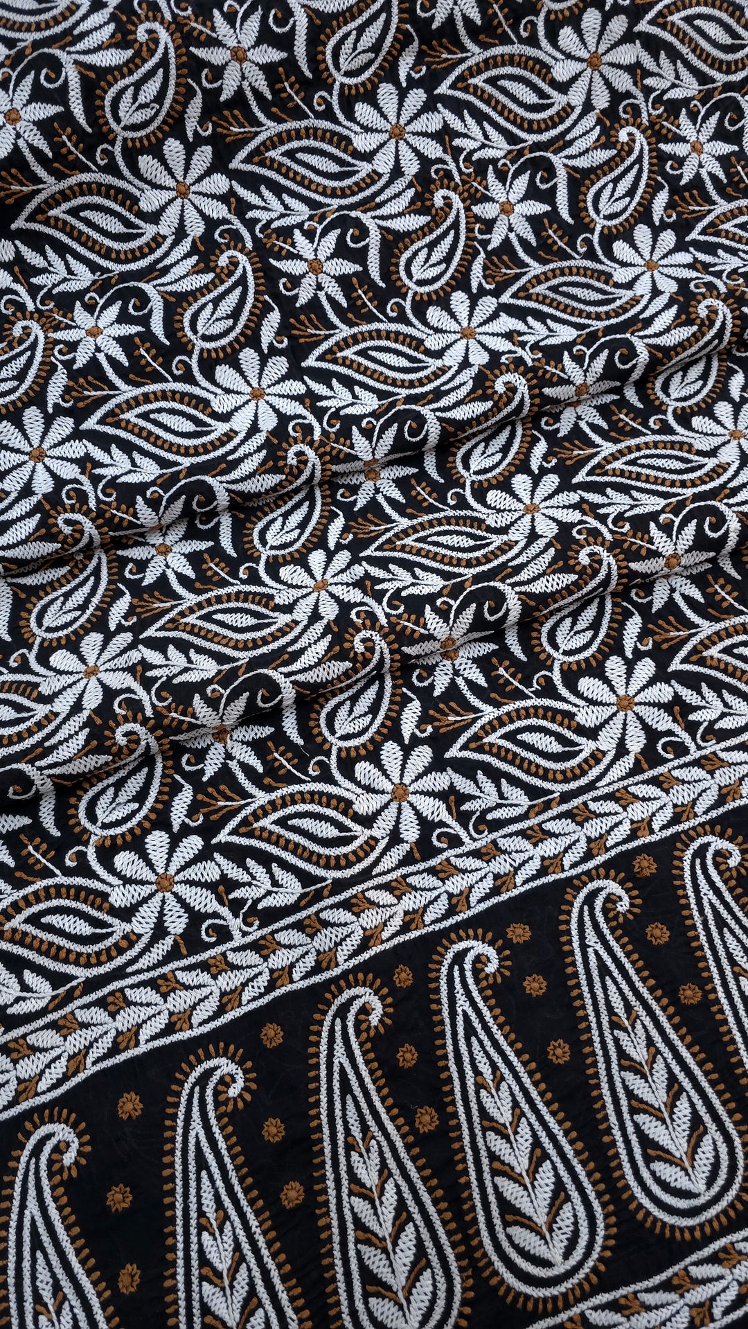 " Lucknowi Chikankari Unstitched Cotton Suit Set – Kurta, Bottom & Dupatta by Paridhan Chikan"