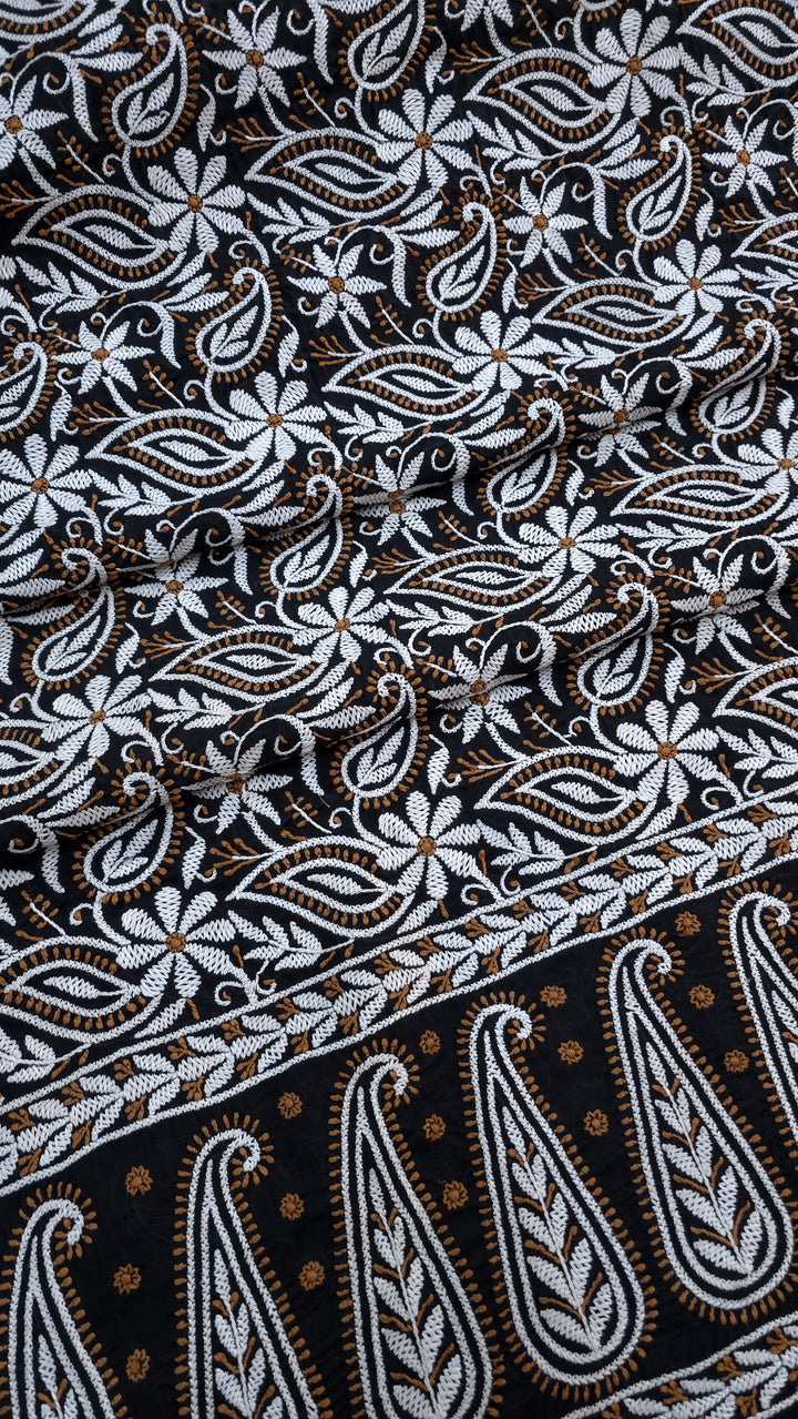 " Lucknowi Chikankari Unstitched Cotton Suit Set – Kurta, Bottom & Dupatta by Paridhan Chikan"