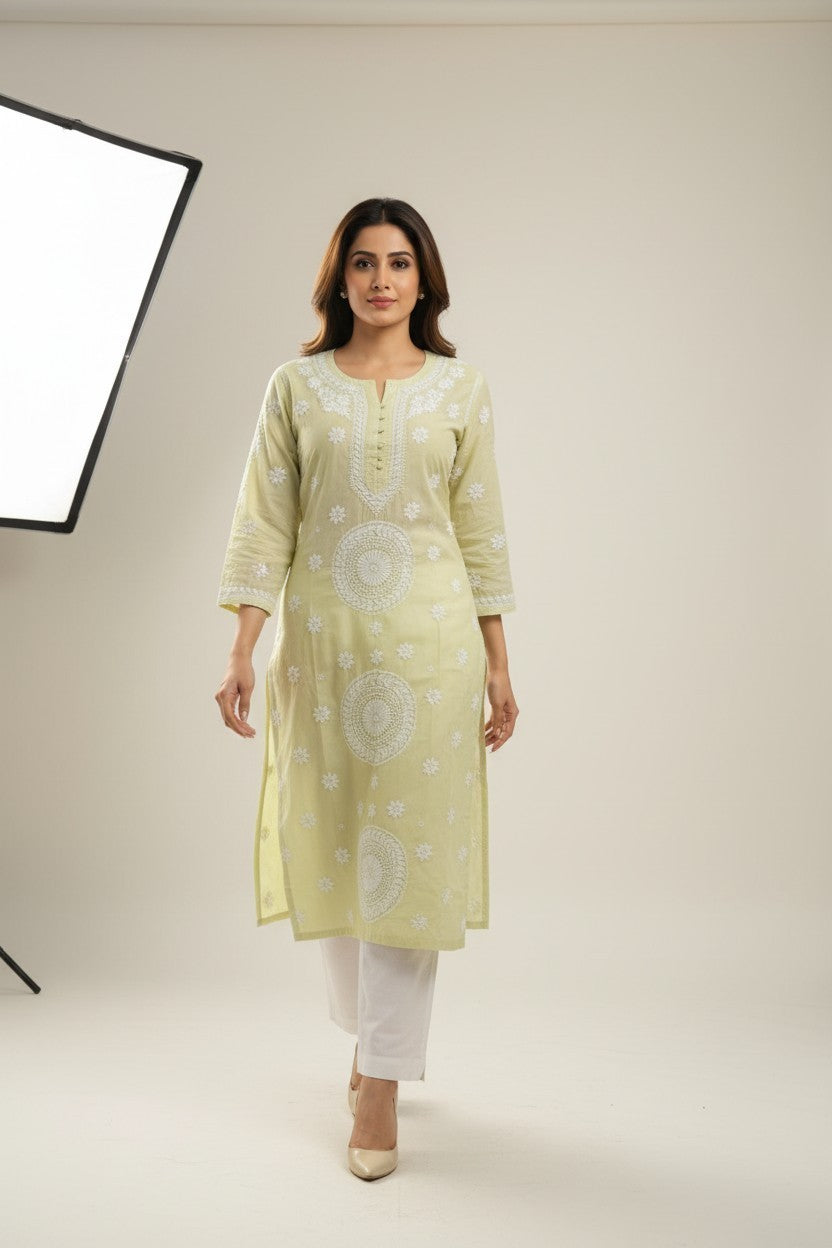 Meera Muslin Chikankari Kurta Set