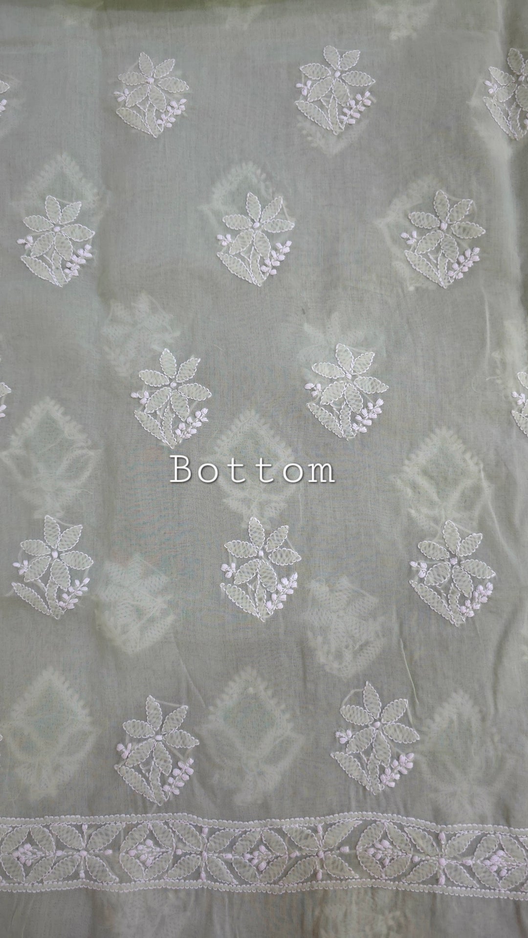 Handmade Jaali Chikankari Cotton Dress Material with Chiffon Dupatta | Authentic Lucknow Hand Embroidery | Unstitched Suit Set