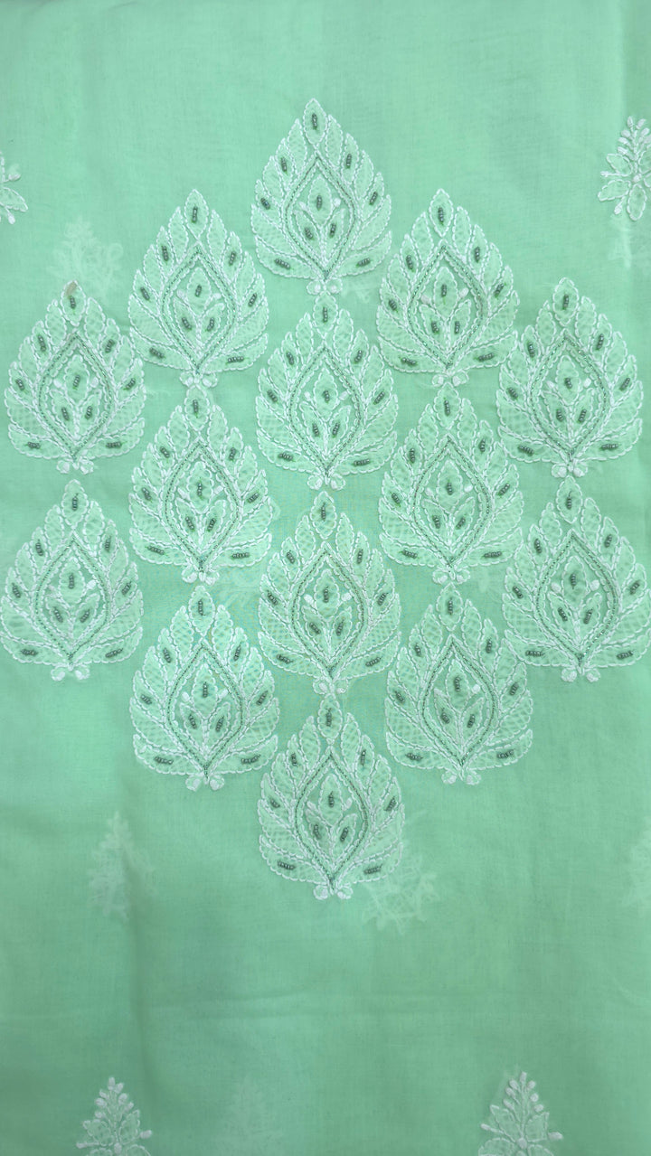 Paridhan Chikan Cotton Chikankari Unstitched Dress Material – 3 Pc Suit Set with Hand Embroidery & Pearl Work in Every Motif