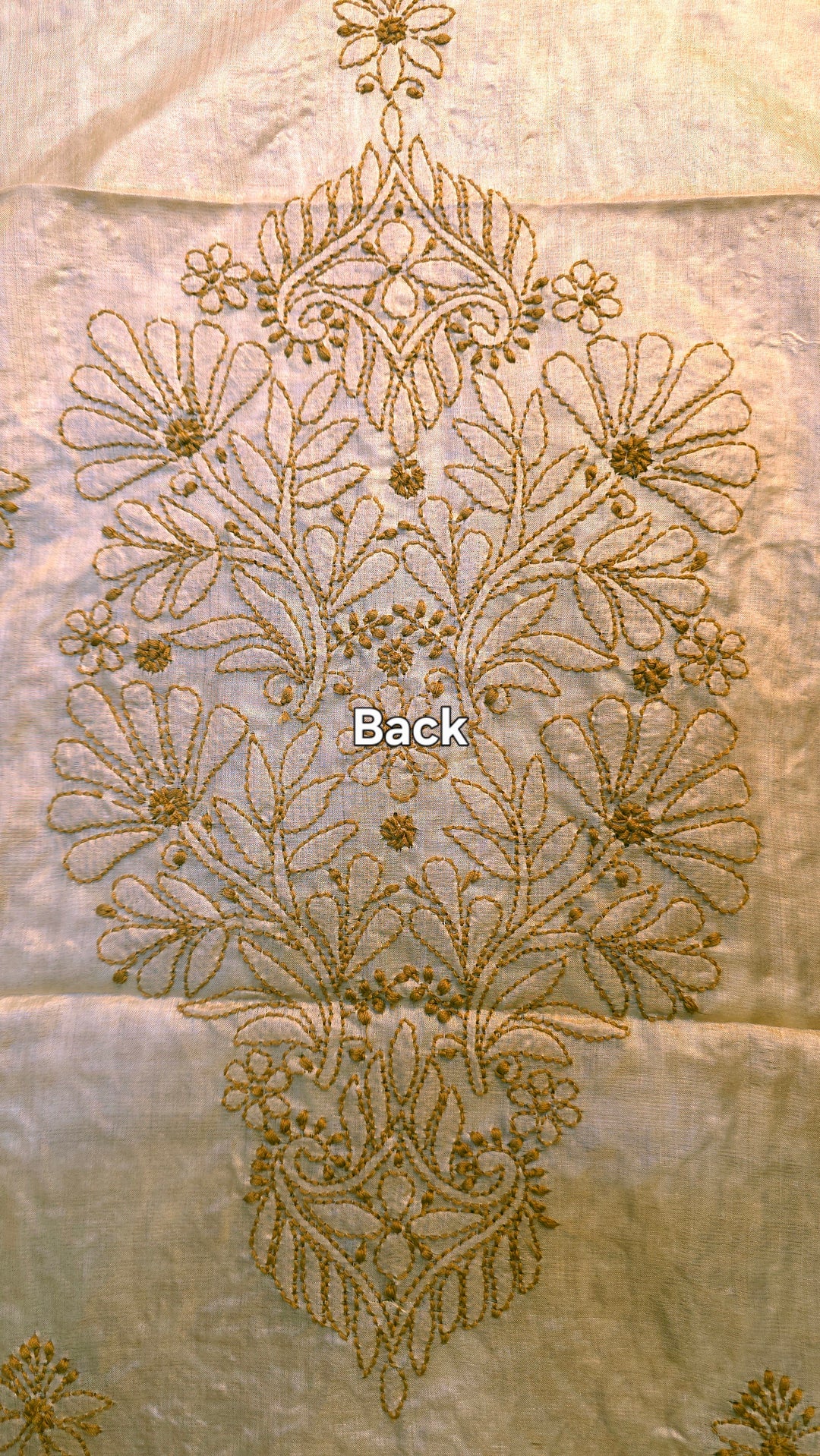 Pure Paper Silk Chikankari Fabric | Full Jaal Hand Embroidery Kurta Fabric for Women