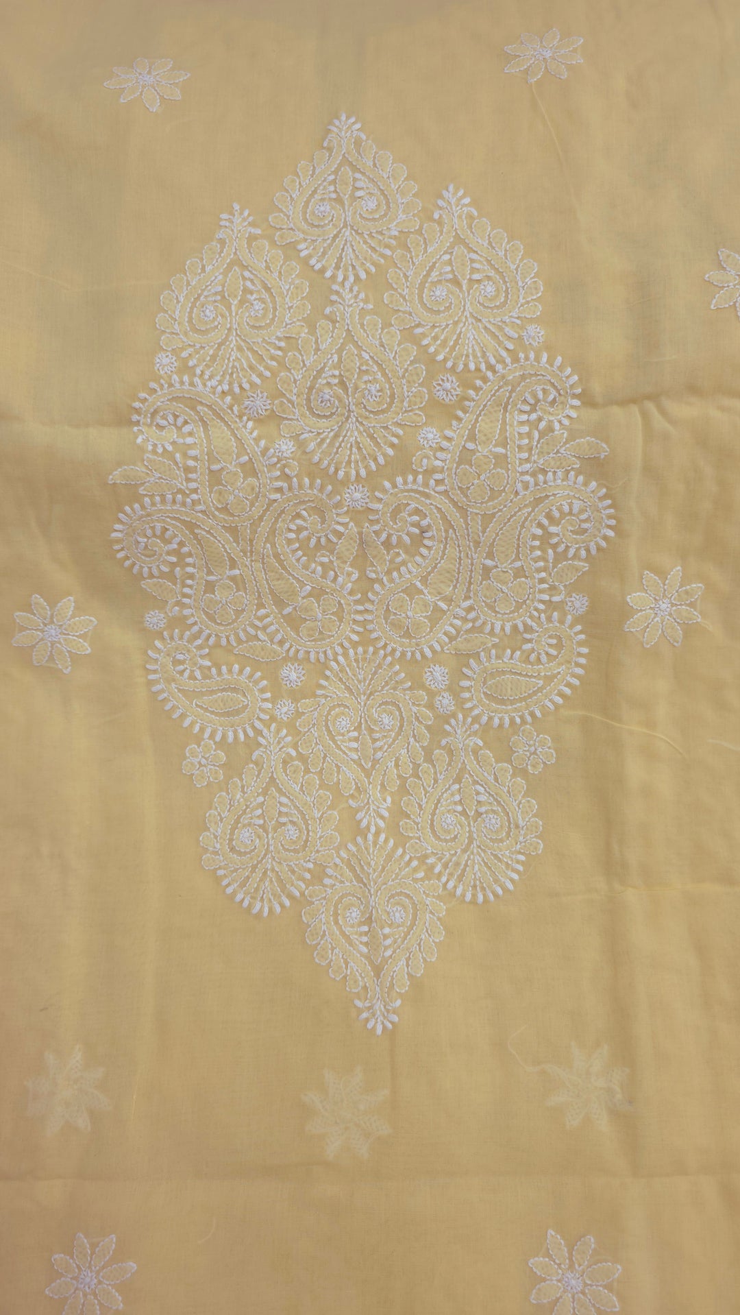 Darz Lucknowi Chikankari  Dress Material – Handmade Cotton Suit with Chiffon Dupatta