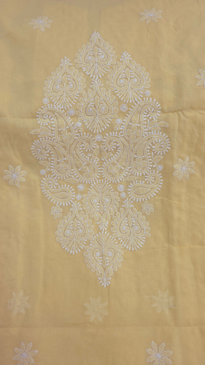 Darz Lucknowi Chikankari  Dress Material – Handmade Cotton Suit with Chiffon Dupatta