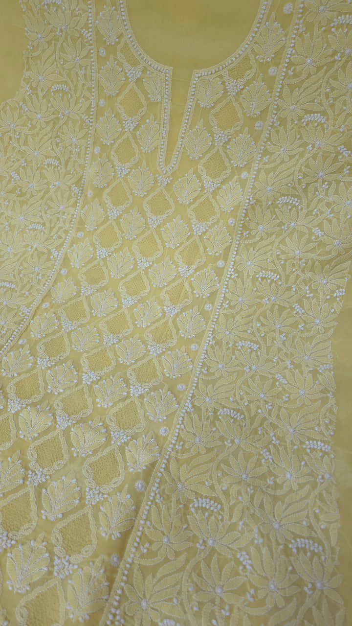 Tareef Lucknow Hand Jaali Chikankari Cotton Dress Material