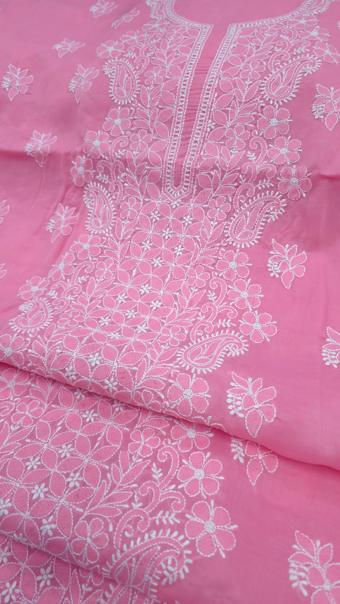 Paridhan Chikan Premium Handcrafted Chikankari Cotton Suit Set | Unstitched Dress Material with Chiffon Dupatta | Made in Lucknow (Copy)
