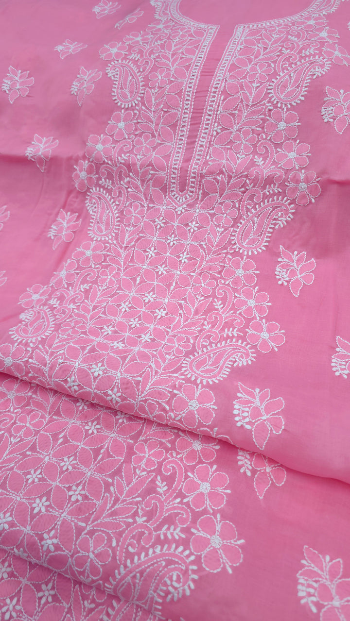 Paridhan Chikan Premium Handcrafted Chikankari Cotton Suit Set | Unstitched Dress Material with Chiffon Dupatta | Made in Lucknow (Copy)
