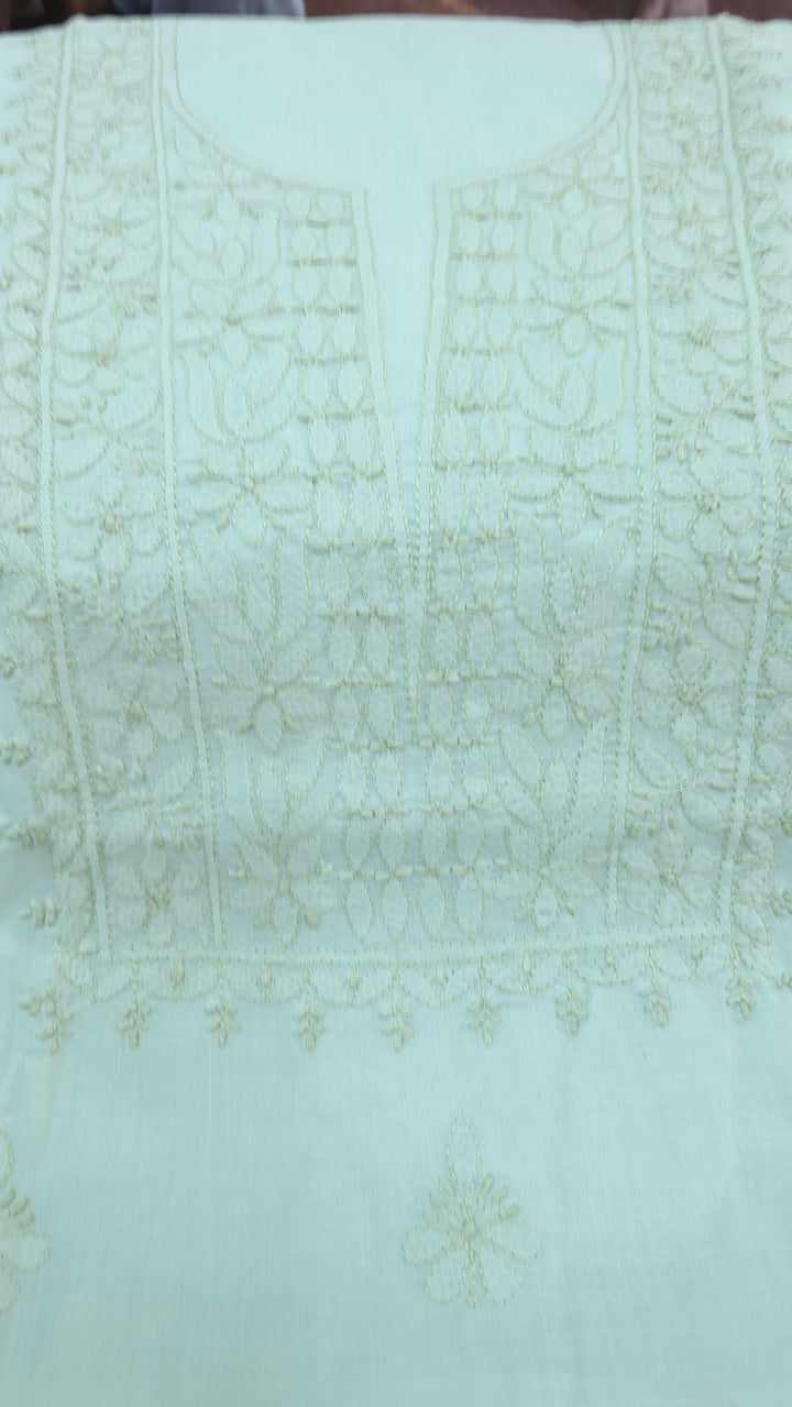 Paridhan Chikan Premium Handcrafted Chikankari Cotton Suit Set | Unstitched Dress Material with Chiffon Dupatta | Made in Lucknow