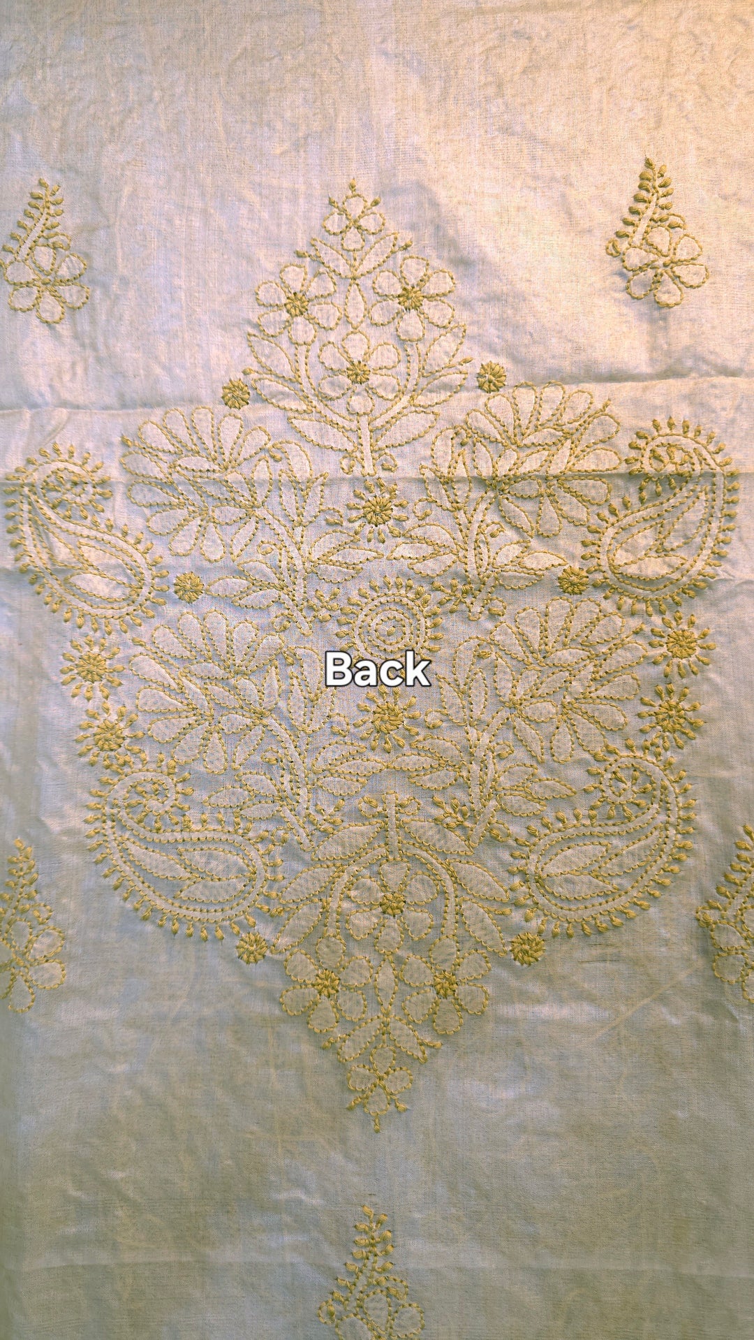 Pure Paper Silk Chikankari Fabric | Full Jaal Hand Embroidery Kurta Fabric for Women