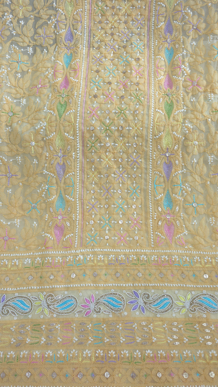 Fida Georgette Chikankari Dress Material Resham Aari pearl Work