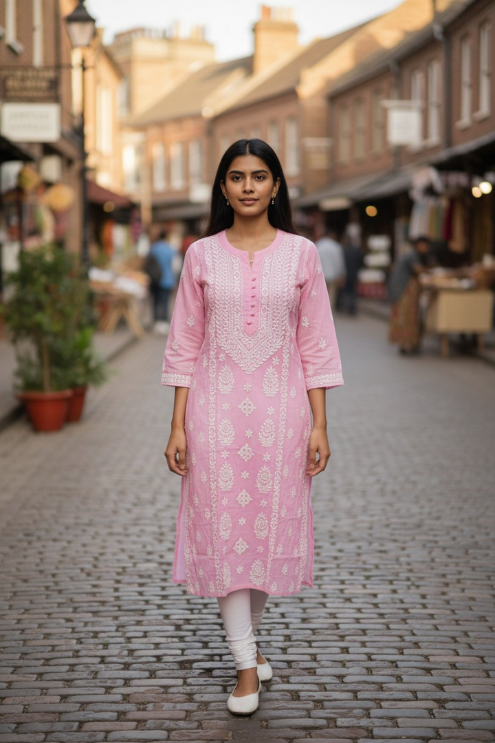 Pure Muslin Chikankari Kurti