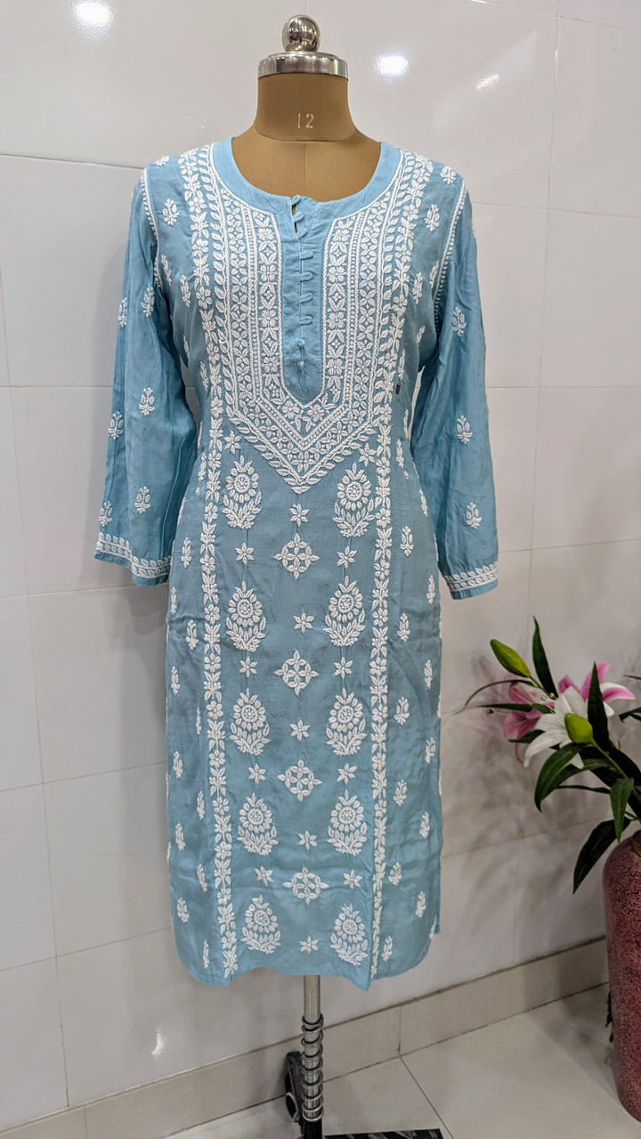 Pure Muslin Chikankari Kurti