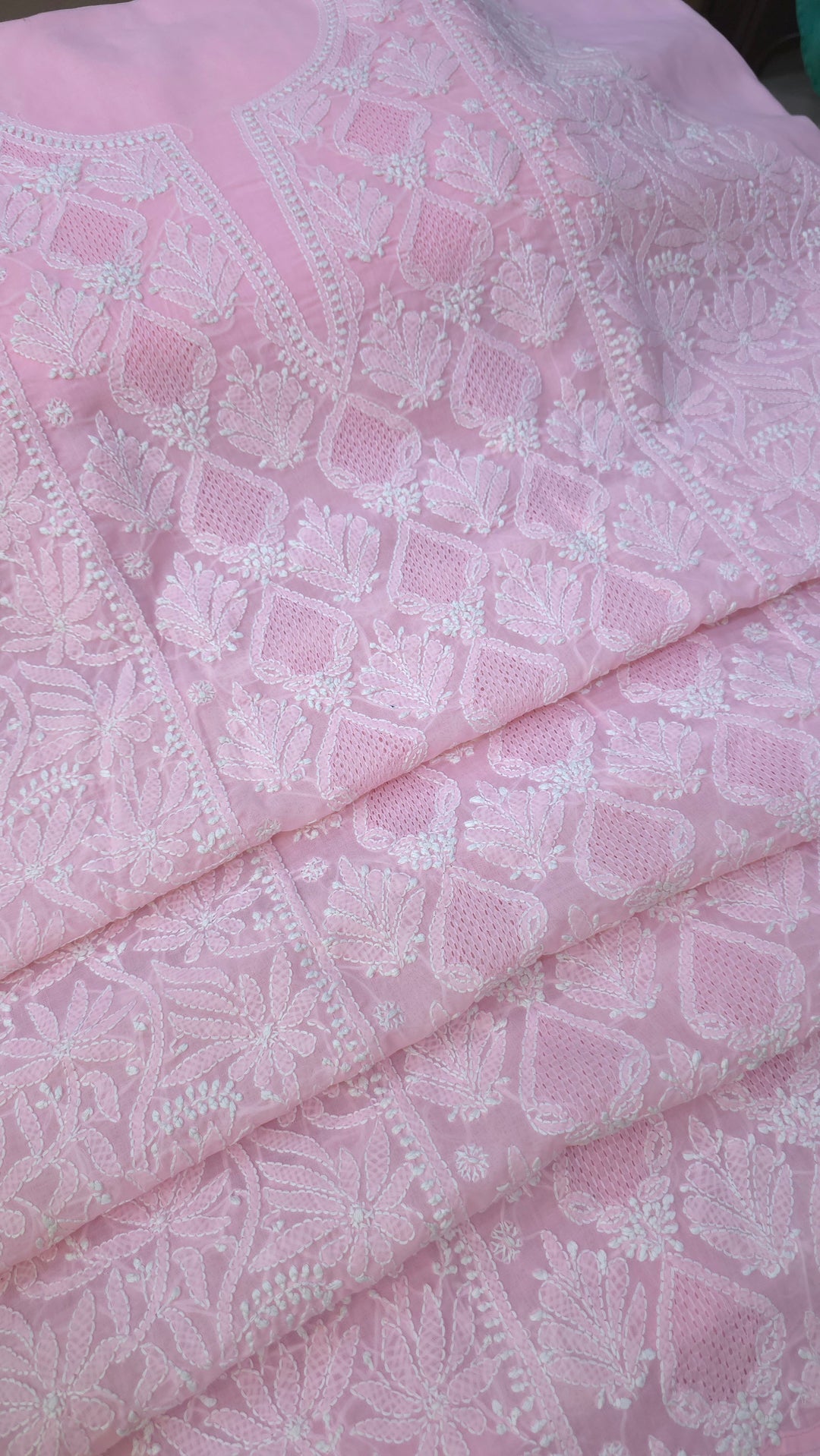 Tareef Lucknow Hand Jaali Chikankari Cotton Dress Material