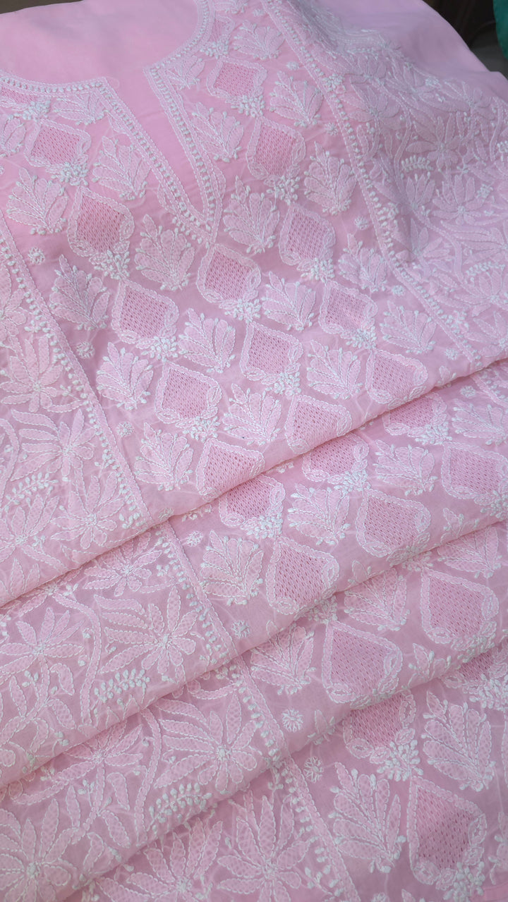 Tareef Lucknow Hand Jaali Chikankari Cotton Dress Material