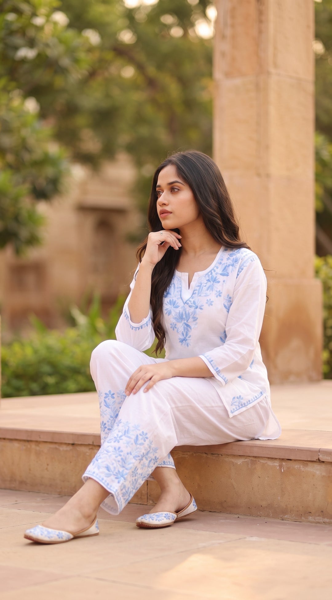 Zara Pure Rayon Chikankari Top for Women | Hand Embroidered Lucknowi Rayon Top | Paridhan Chikan