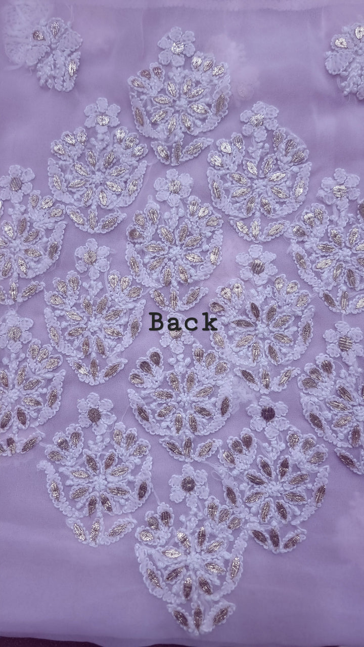 Baby Pink Georgette Chikankari gotta Patti Dress Material