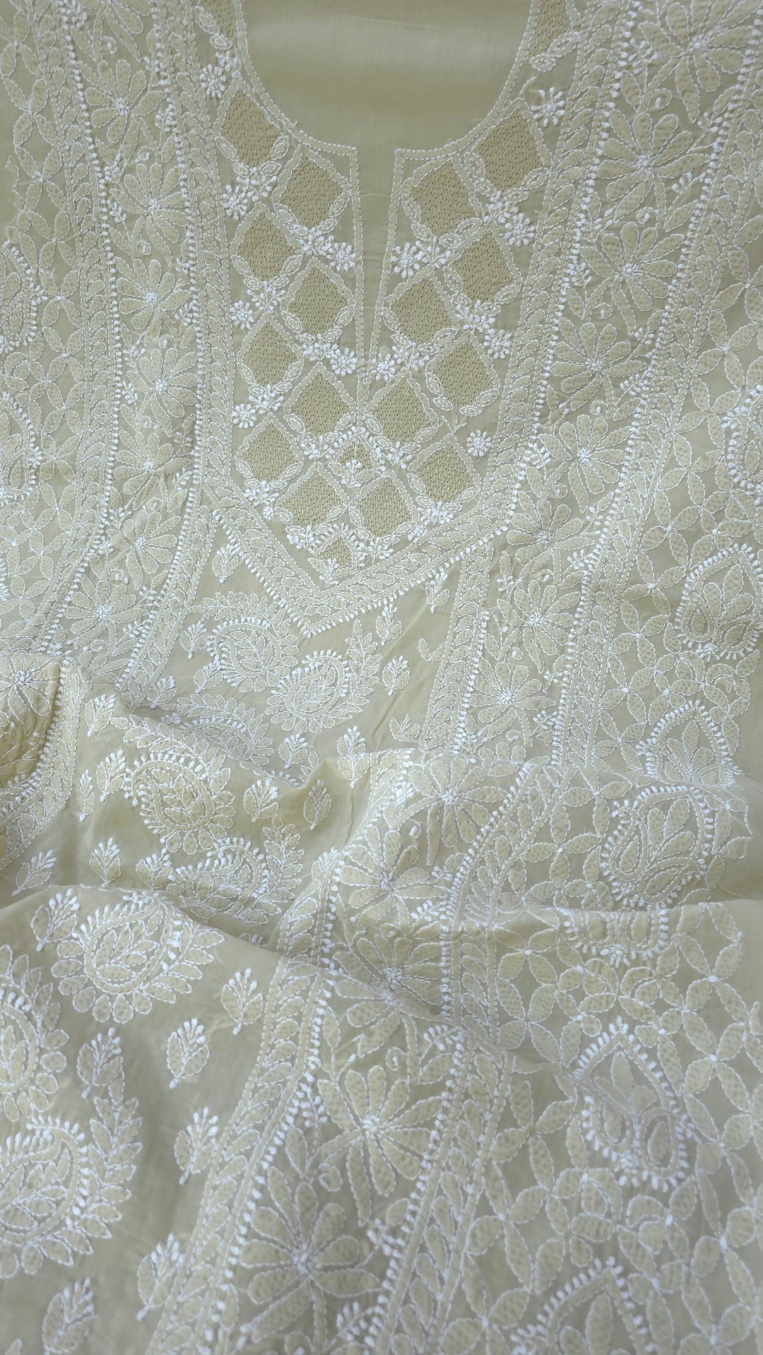 Sarahna Lucknow Hand Jaali Chikankari Cotton Dress Material