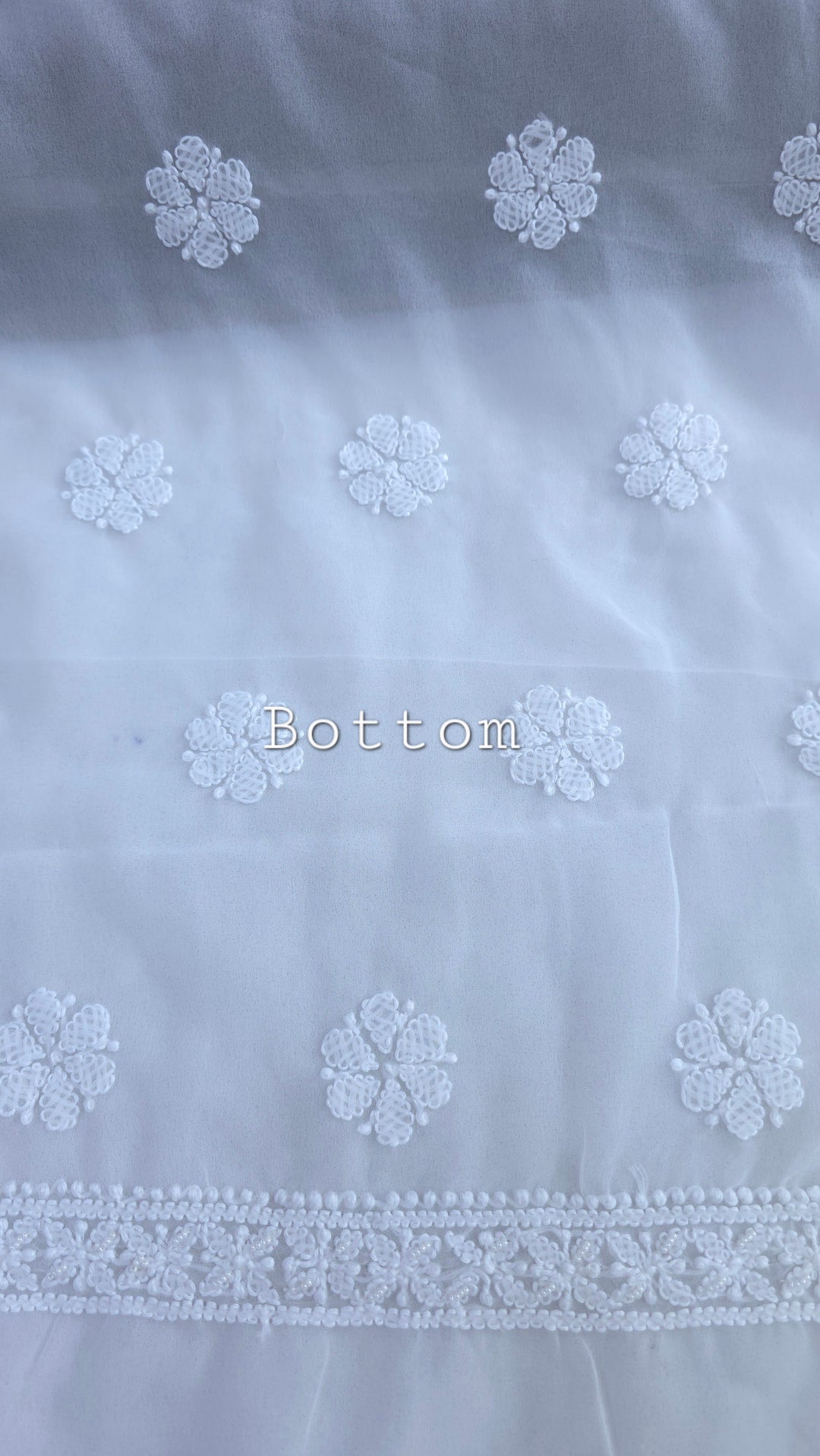 Alina Heavy Embellished Georgette Chikankari Unstitched Dress Material | Cutdana Handwork
