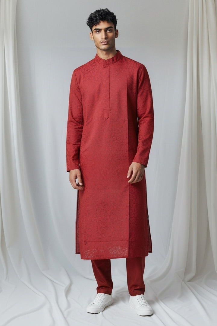 Banarsi jacquard silk kurta without chikankari