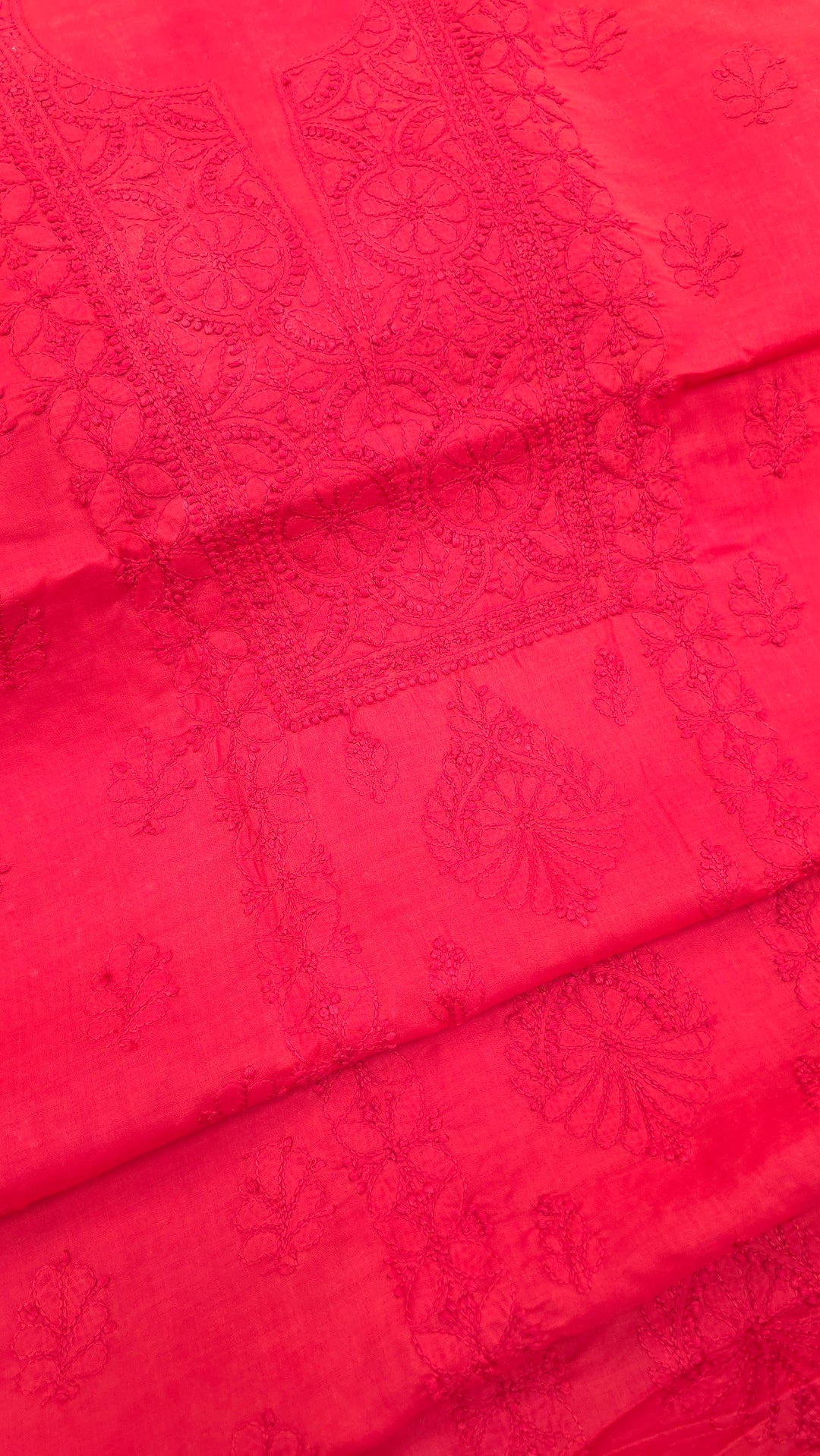Paridhan Chikan Premium Handcrafted Chikankari Cotton Suit Set | Unstitched Dress Material with Chiffon Dupatta | Made in Lucknow