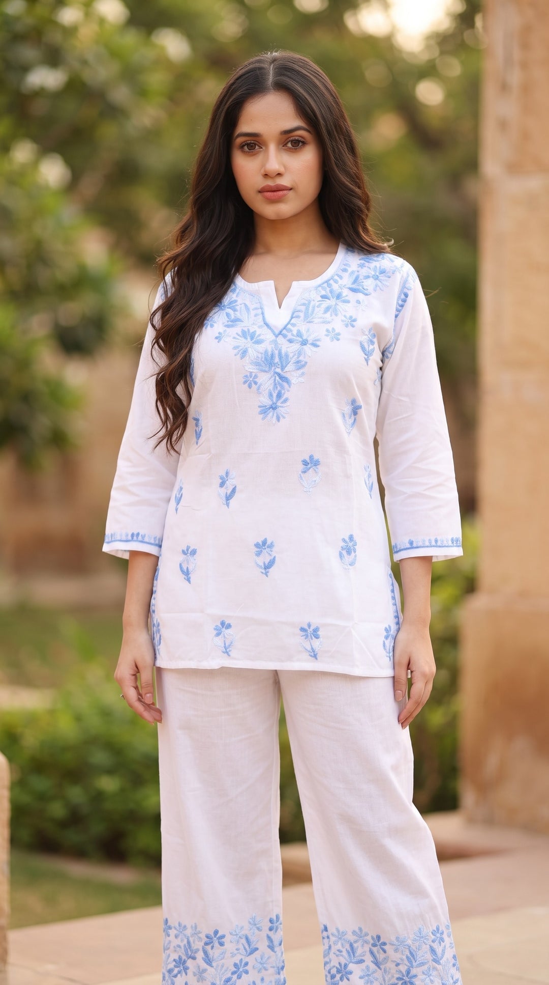 Zara Pure Rayon Chikankari Top for Women | Hand Embroidered Lucknowi Rayon Top | Paridhan Chikan