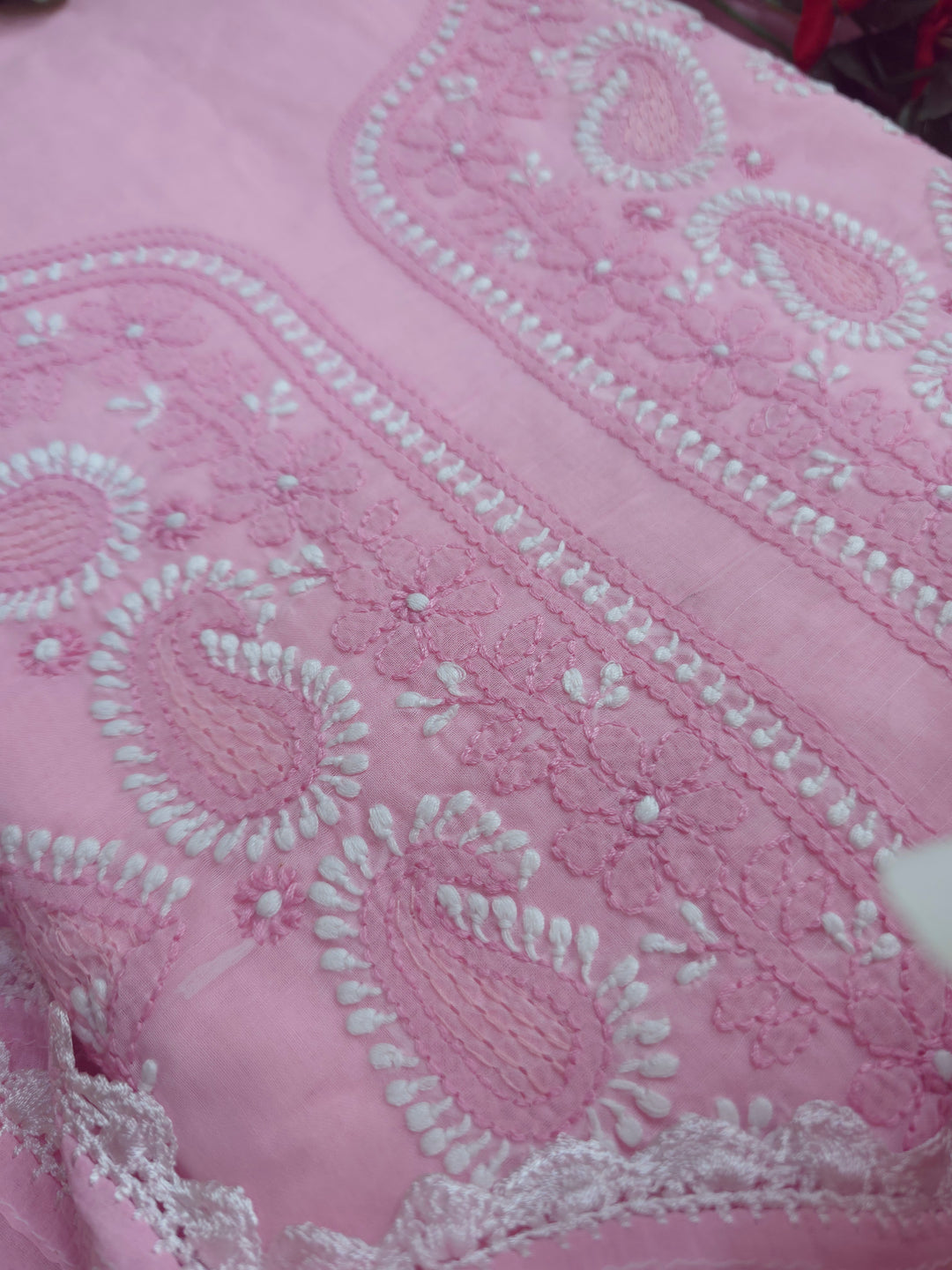 Sarahna Lucknow Hand Jaali Chikankari Cotton Dress Material