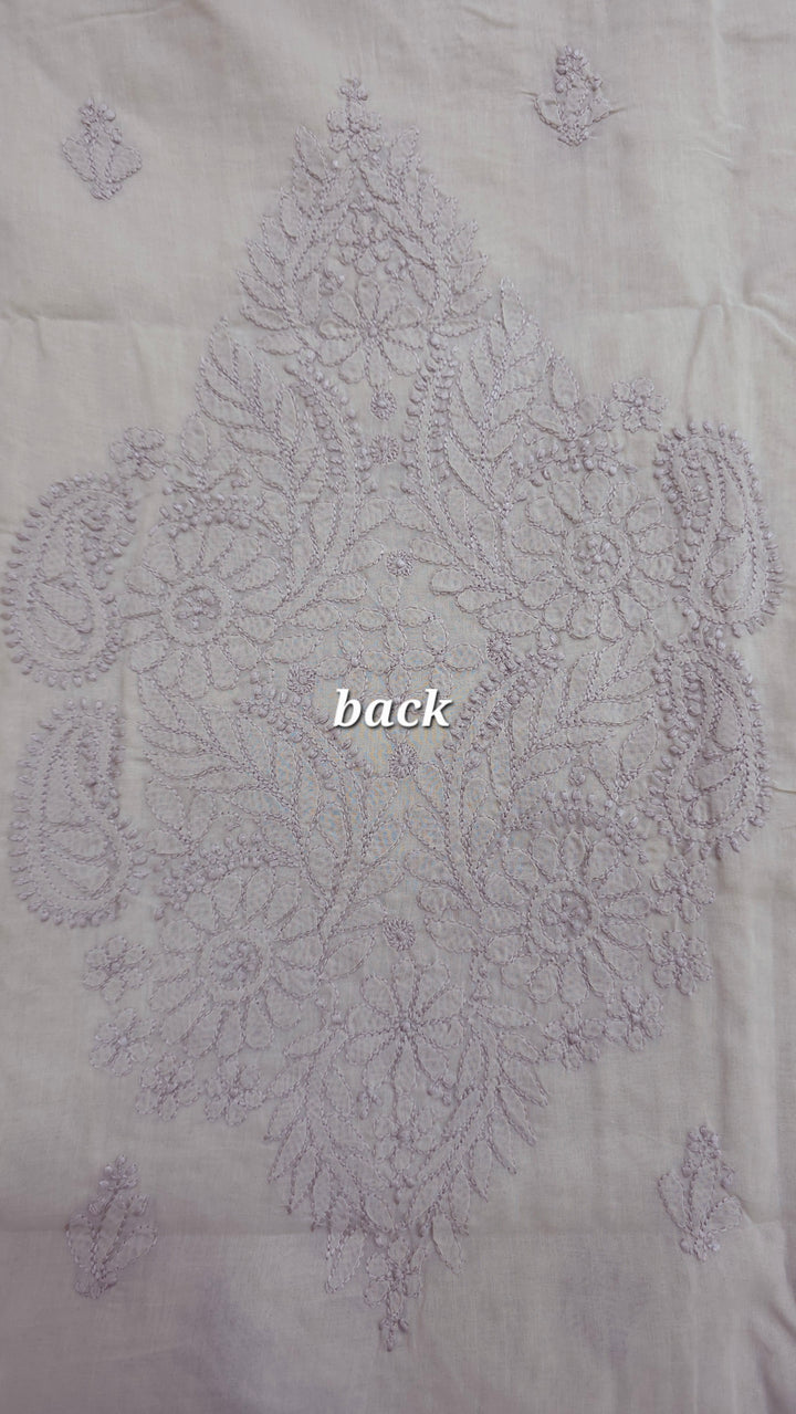 Darz Lucknowi Chikankari  Dress Material – Handmade Cotton Suit with Chiffon Dupatta