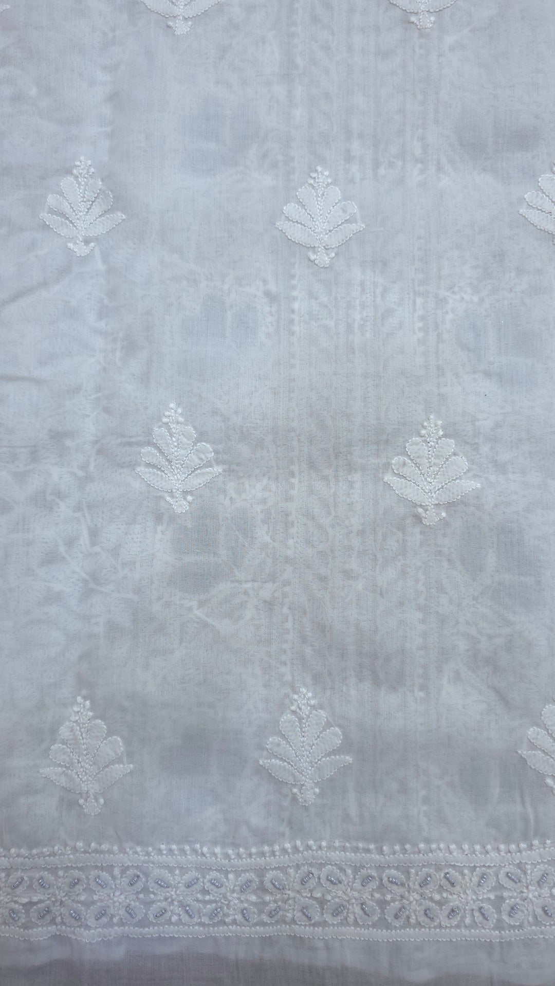 Paridhan Chikan Cotton Chikankari Unstitched Dress Material – 3 Pc Suit Set with Hand Embroidery & Pearl Work in Every Motif