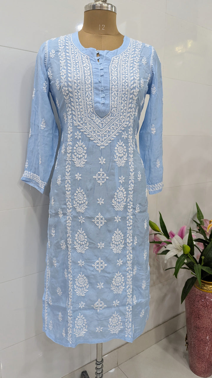 Pure Muslin Chikankari Kurti