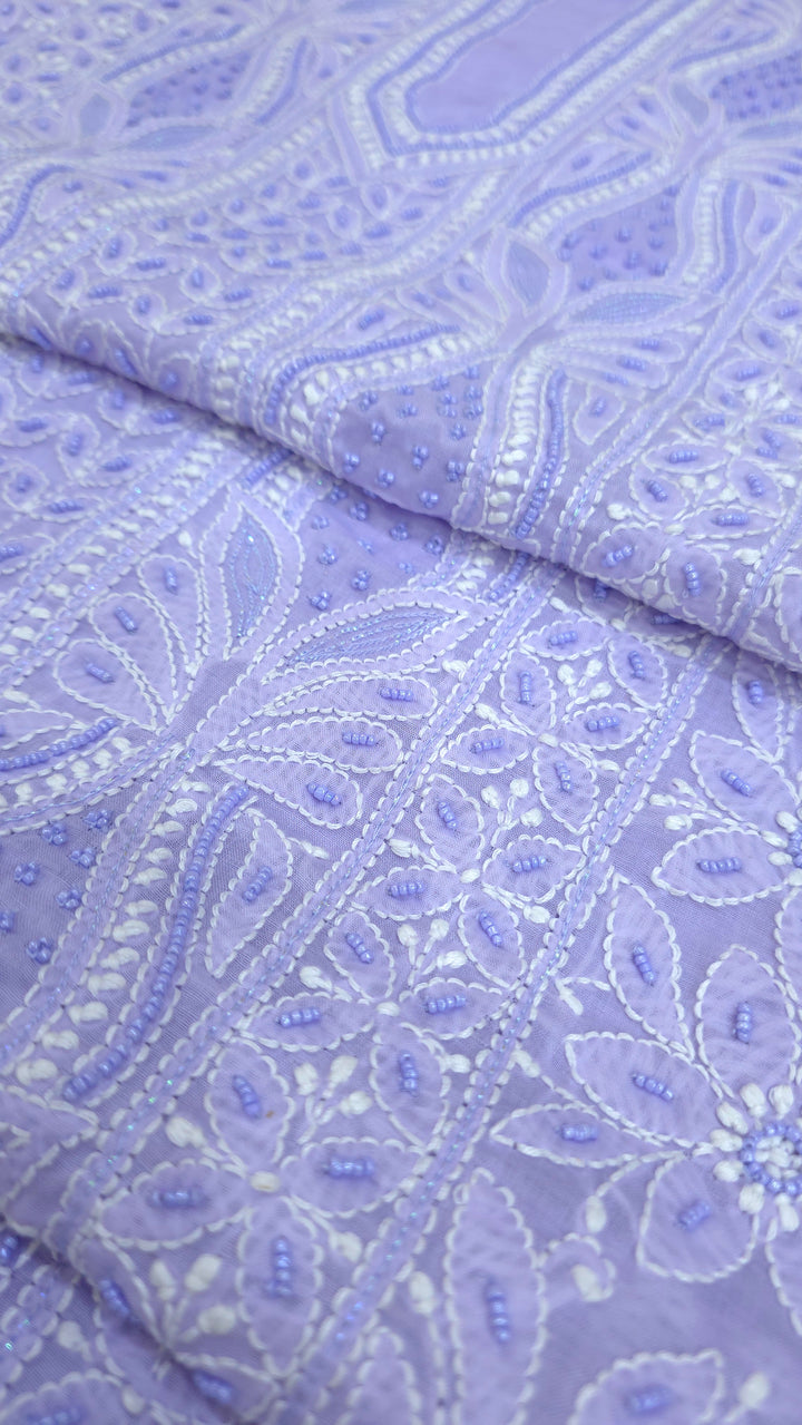 Paridhan Chikan Cotton Chikankari Unstitched Dress Material – 3 Pc Suit Set with Hand Embroidery & Pearl Work in Every Motif