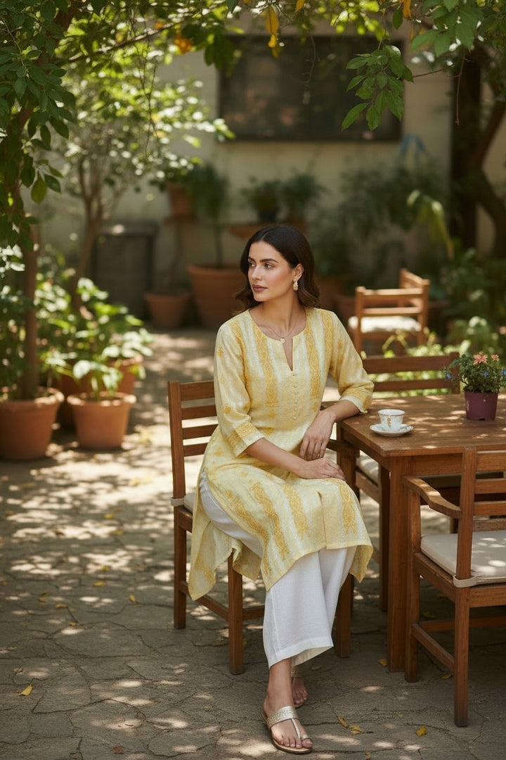 Soft Cotton Chikankari Hand Embroidered Kurti for Women | Premium Soft & Non-Transparent Fabric | 36 Inch Length | Lucknowi Chikan Kurta