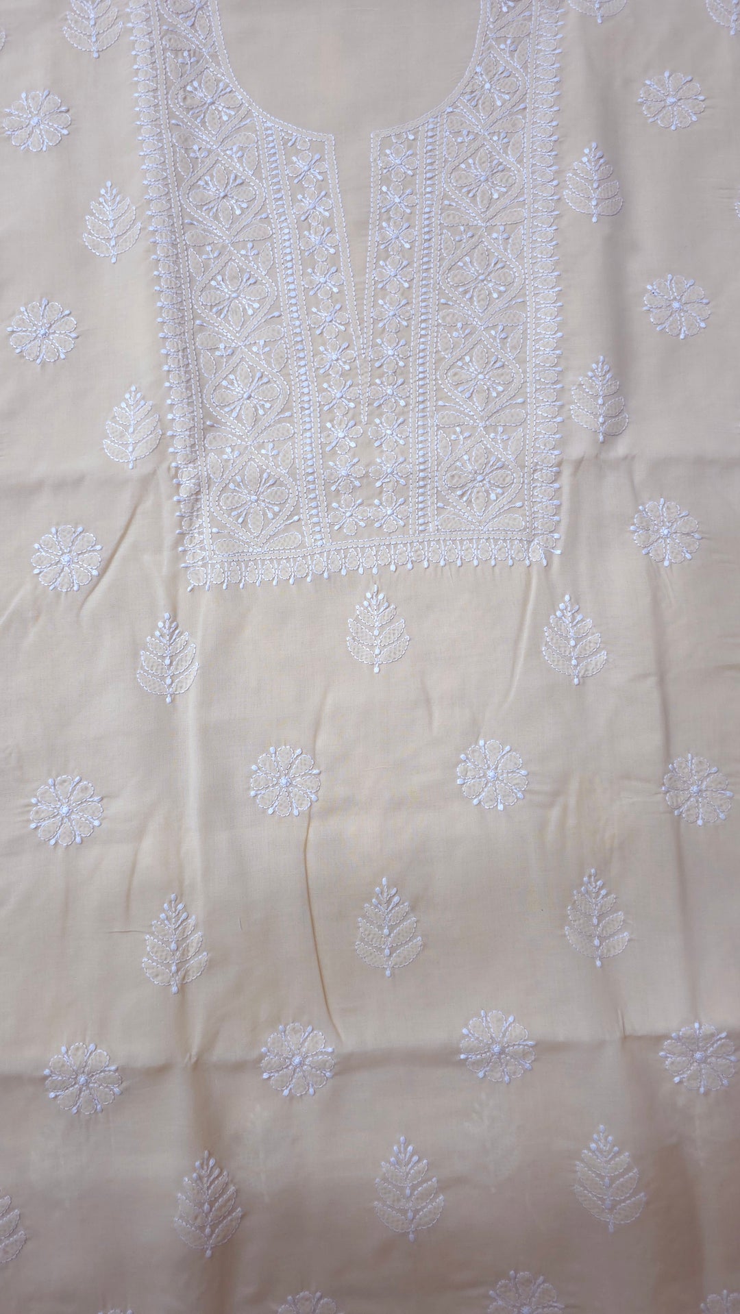Paridhan Chikan Premium Handcrafted Chikankari Cotton Suit Set | Unstitched Dress Material with Chiffon Dupatta | Made in Lucknow