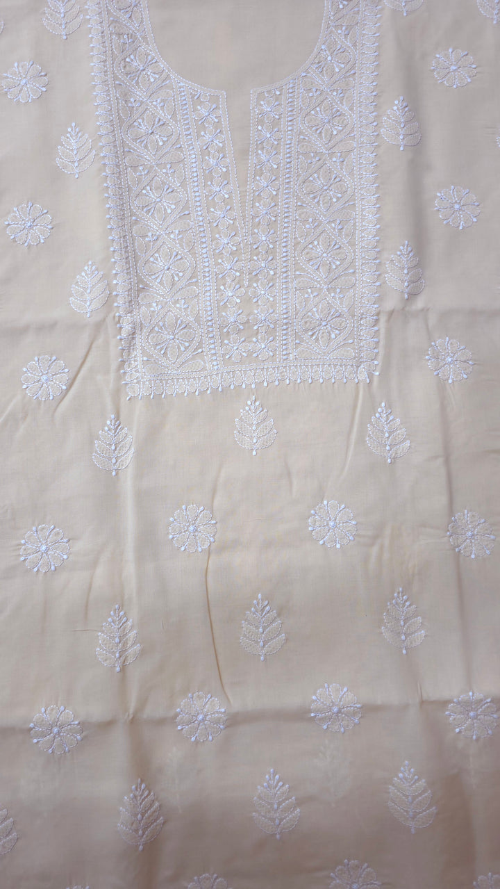 Paridhan Chikan Premium Handcrafted Chikankari Cotton Suit Set | Unstitched Dress Material with Chiffon Dupatta | Made in Lucknow