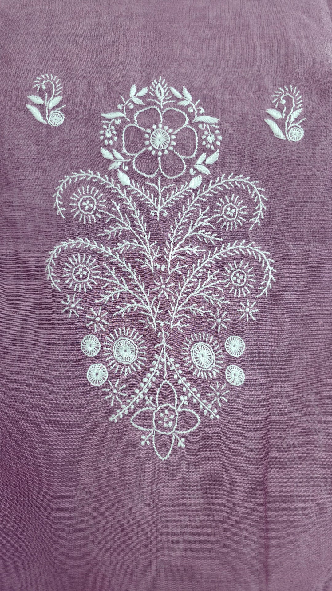 Lucknowi 2 Taar Chikankari Chanderi Kurta Dupatta Set – Handmade Festive Wear