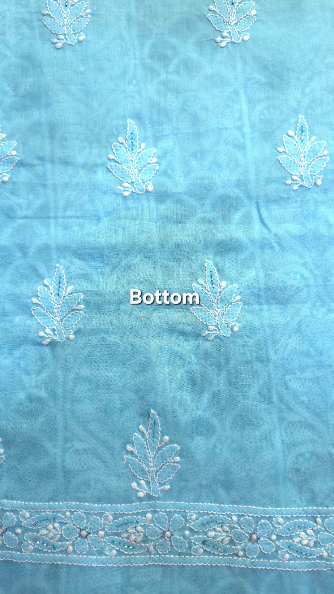 Afreen Premium Hand Embroidered Chikankari Cotton Unstitched Dress Material with Pure Chiffon Dupatta