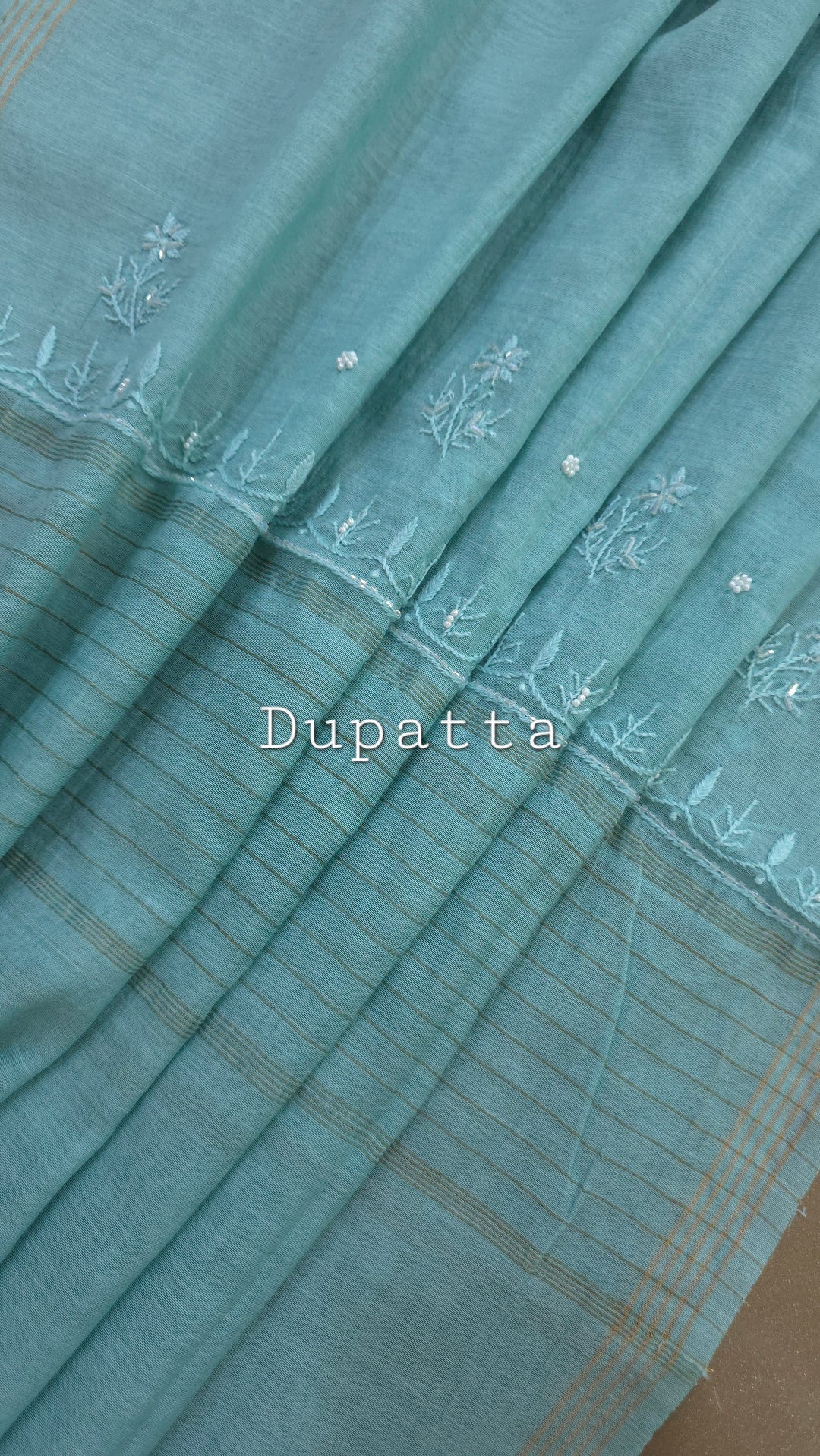 Hiba Premium Mul Chanderi Supersoft Dyeable Chikankari Dress Material | Hand Embroidered with Pearls & Cutdaana | Kurta & Dupatta Set