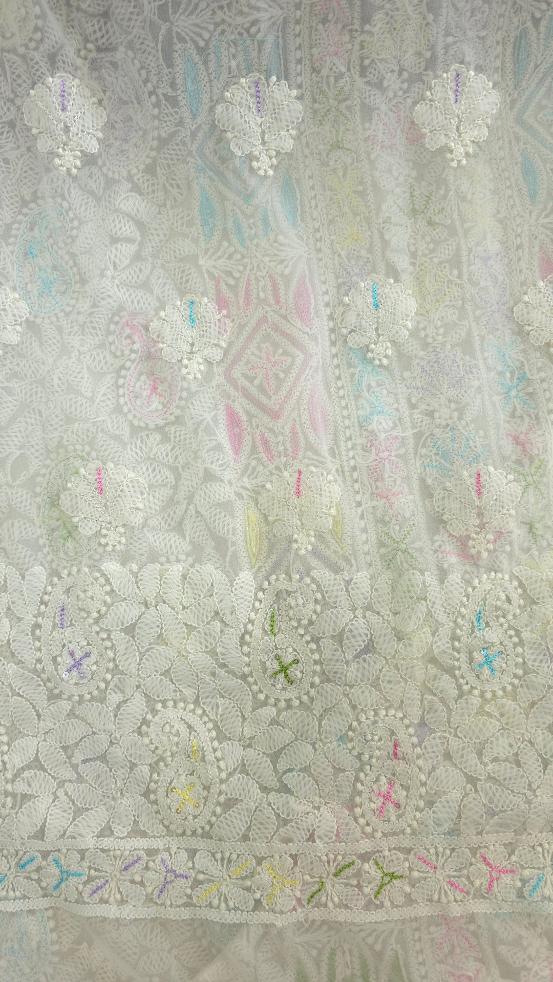 Georgette Chikankari Dress Material Resham Aari pearl Work