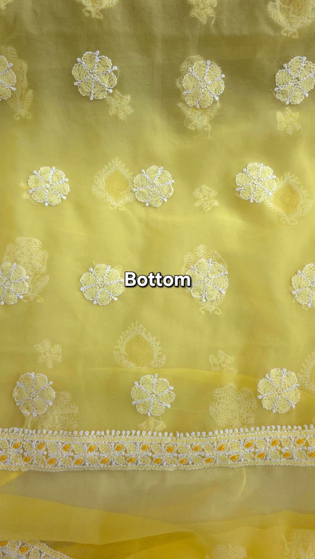 Alina Heavy Embellished Georgette Chikankari Unstitched Dress Material | Cutdana Handwork