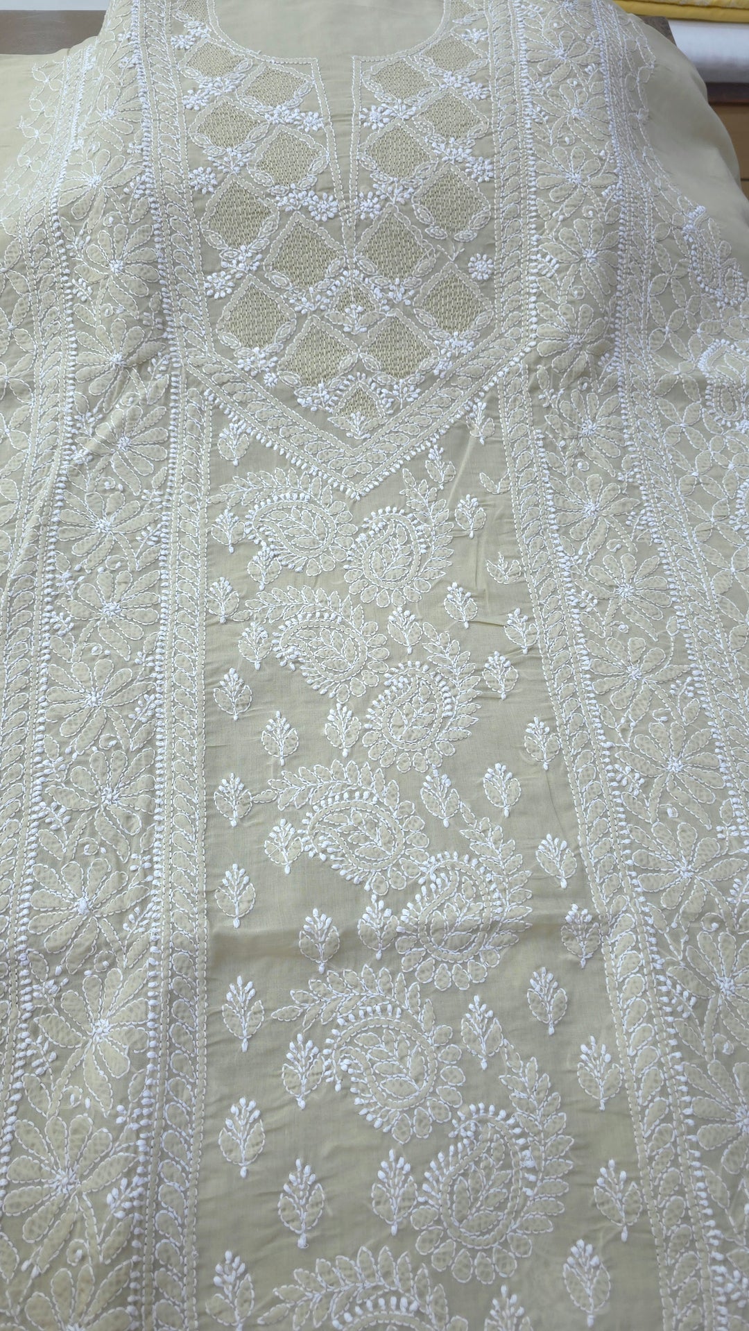 Sarahna Lucknow Hand Jaali Chikankari Cotton Dress Material