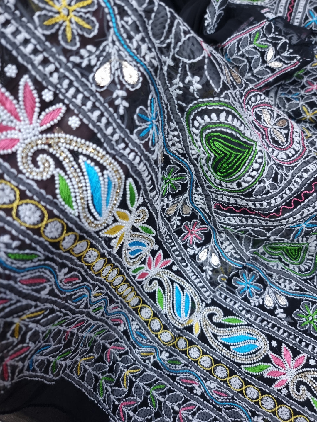 Georgette Chikankari Dress Material Resham Aari Work