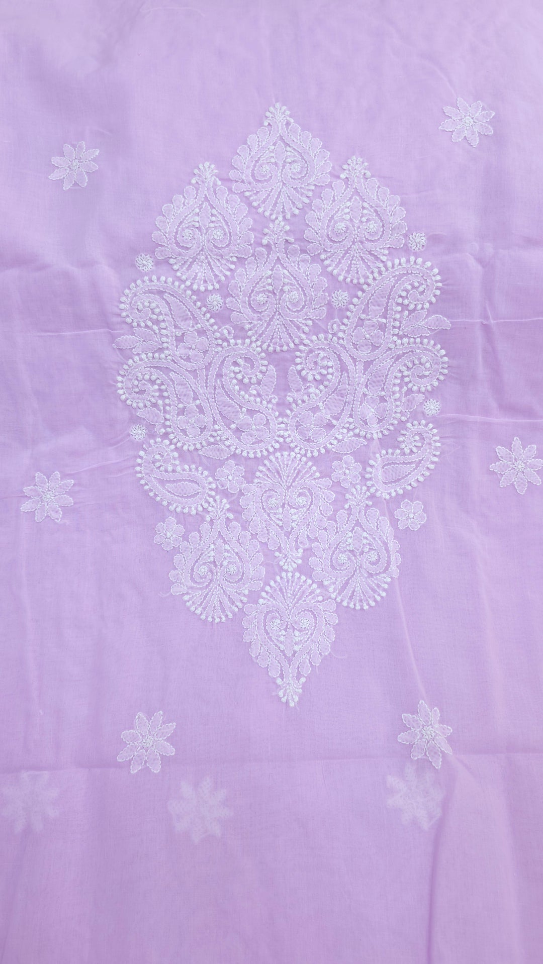 Darz Lucknowi Chikankari  Dress Material – Handmade Cotton Suit with Chiffon Dupatta