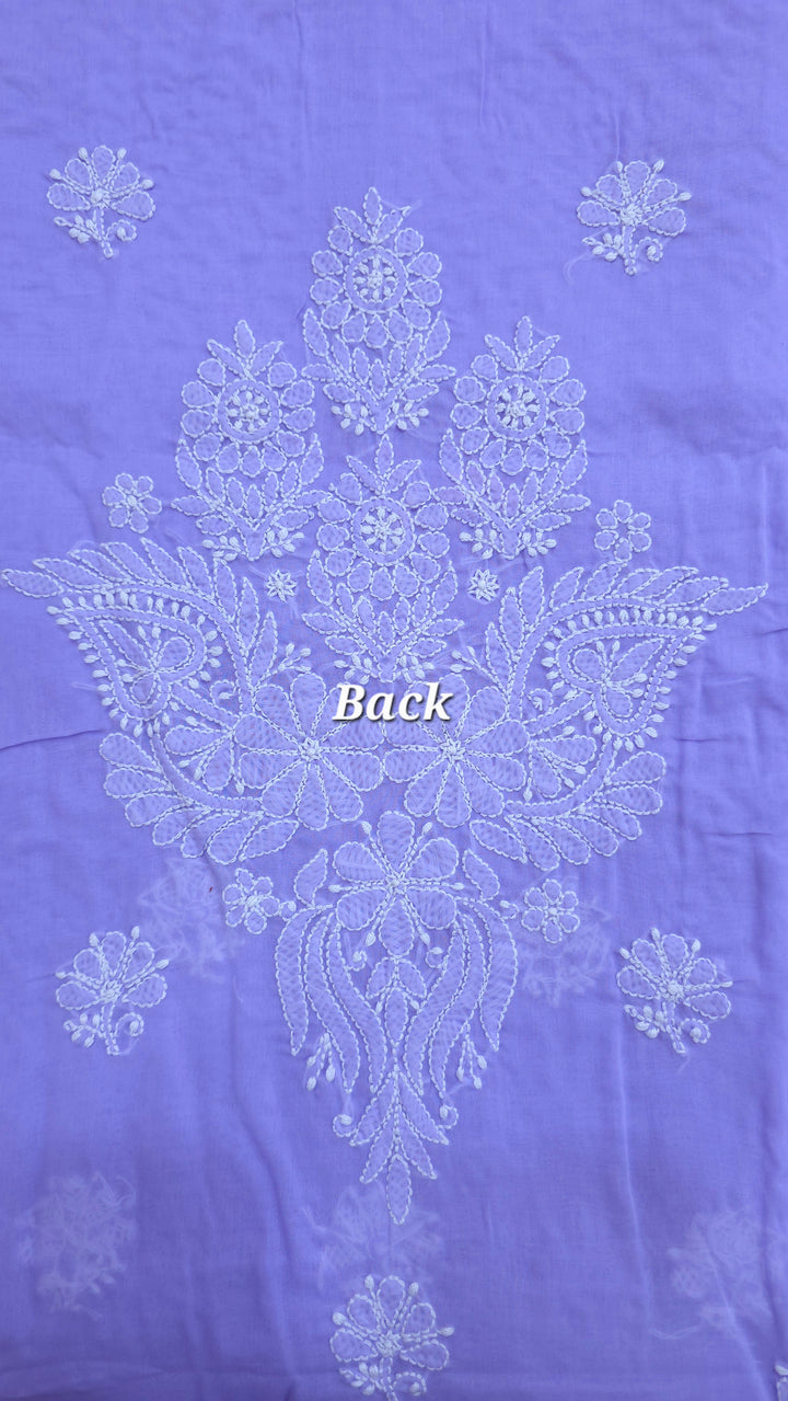 Darz Lucknowi Chikankari  Dress Material – Handmade Cotton Suit with Chiffon Dupatta